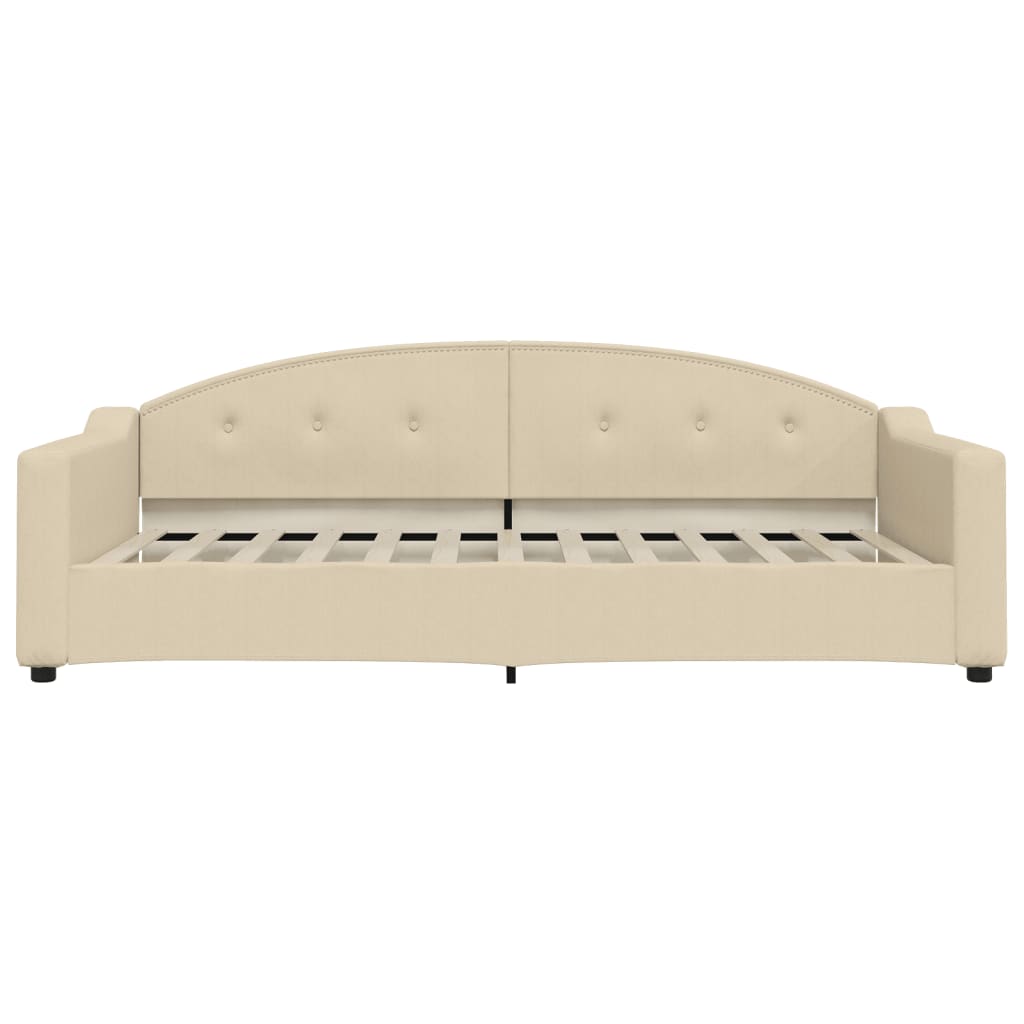 Slaapbank S Stof 100 x 200 cm Crème met onderschuifbed en lade