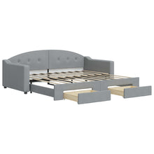 Slaapbank S Stof 90 x 190 cm Lichtgrijs met onderschuifbed en lade