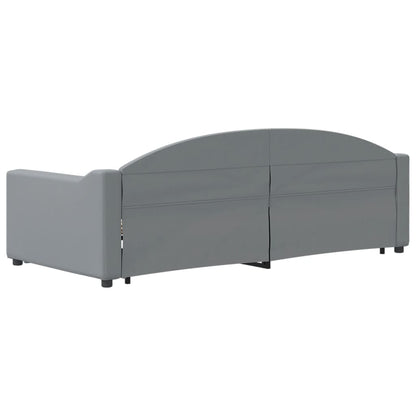 Slaapbank S Stof 90 x 190 cm Lichtgrijs met onderschuifbed en lade