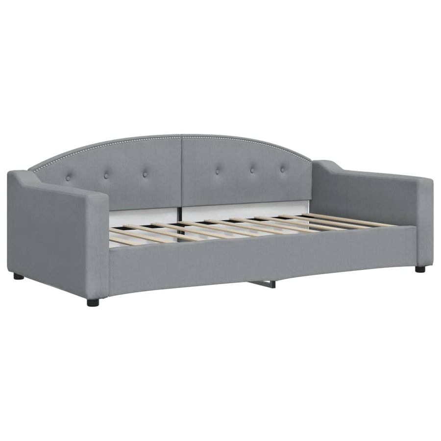 Slaapbank S Stof 90 x 190 cm Lichtgrijs met onderschuifbed en lade