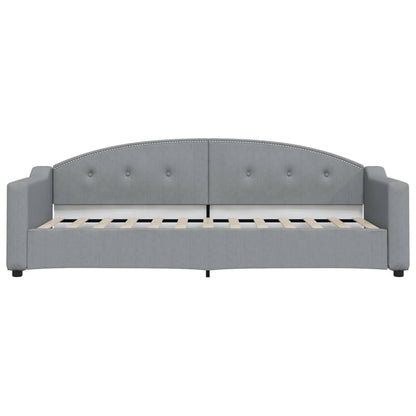 Slaapbank S Stof 90 x 190 cm Lichtgrijs met onderschuifbed en lade