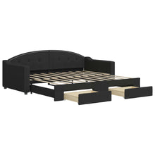 Slaapbank S Stof 90 x 190 cm Zwart met onderschuifbed en lade