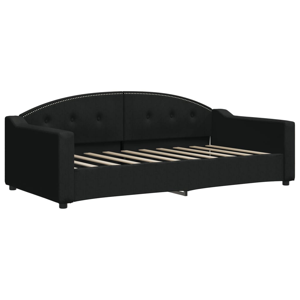 Slaapbank S Stof 90 x 190 cm Zwart met onderschuifbed en lade