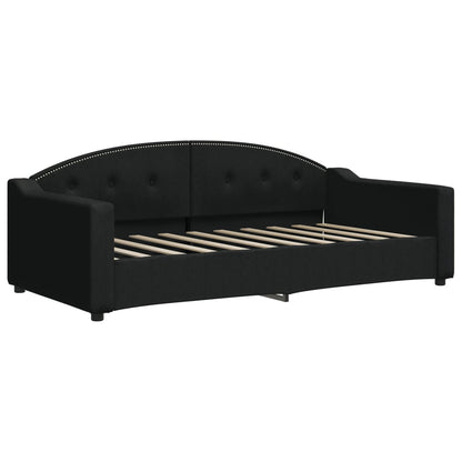 Slaapbank S Stof 90 x 190 cm Zwart met onderschuifbed en lade