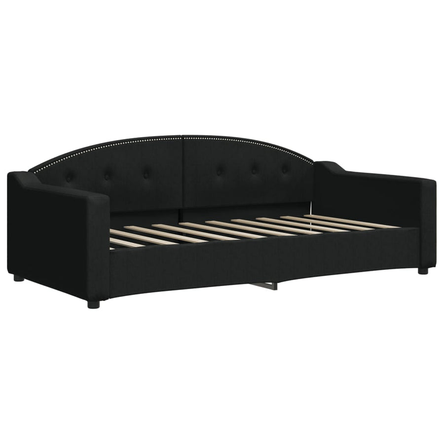 Slaapbank S Stof 90 x 190 cm Zwart met onderschuifbed en lade