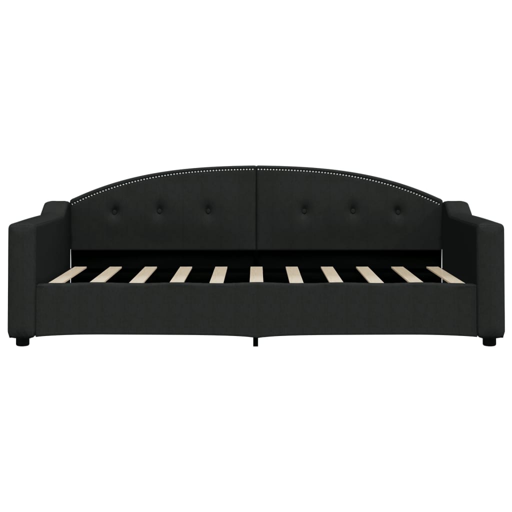 Slaapbank S Stof 90 x 190 cm Zwart met onderschuifbed en lade