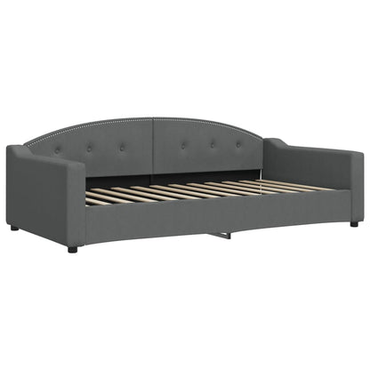 Slaapbank onderschuifbed en lades 100x200 cm stof donkergrijs 100 x 200 cm Donkergrijs