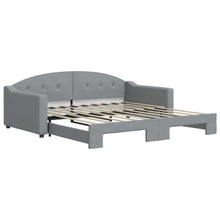Slaapbank met onderschuifbed 100x190 cm stof lichtgrijs