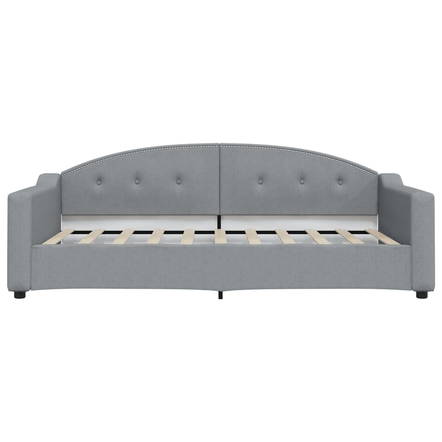 Slaapbank met onderschuifbed 100x190 cm stof lichtgrijs