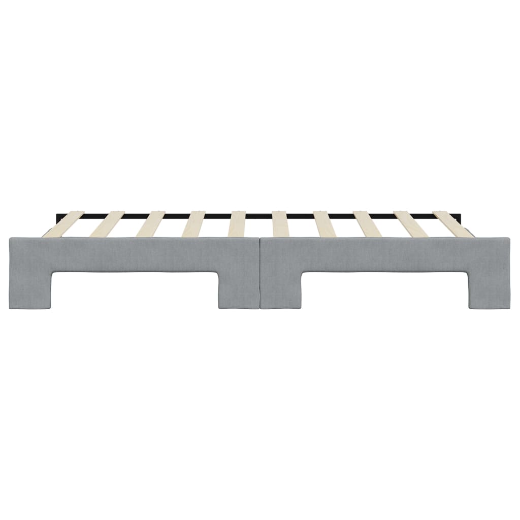 Slaapbank met onderschuifbed 100x190 cm stof lichtgrijs