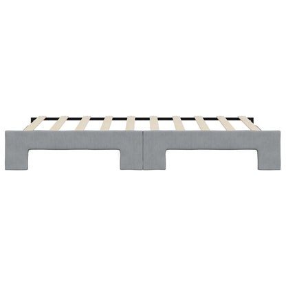 Slaapbank met onderschuifbed 100x190 cm stof lichtgrijs