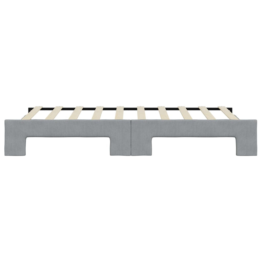 Slaapbank met onderschuifbed 100x190 cm stof lichtgrijs