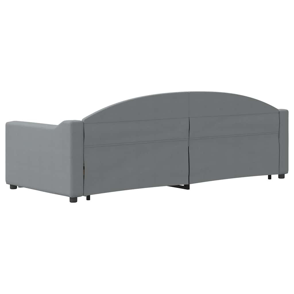 Slaapbank onderschuifbed lades 100x190 cm stof lichtgrijs (VS)