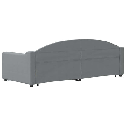 Slaapbank onderschuifbed lades 100x190 cm stof lichtgrijs (VS)