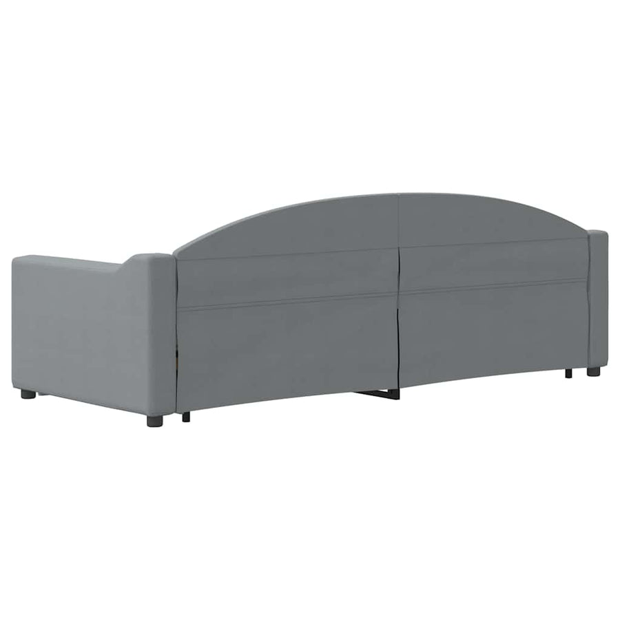 Slaapbank onderschuifbed lades 100x190 cm stof lichtgrijs (VS)