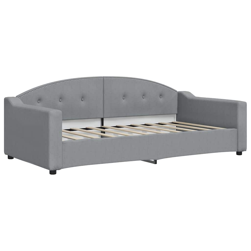 Slaapbank onderschuifbed lades 100x190 cm stof lichtgrijs (VS)