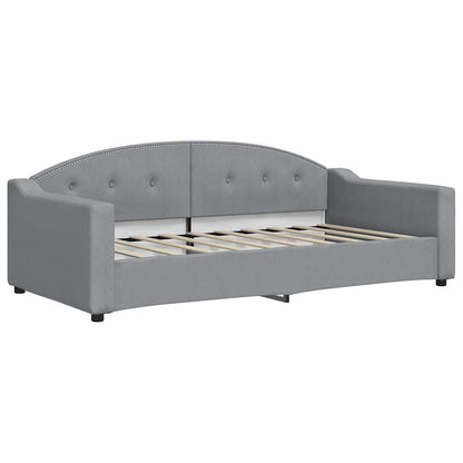 Slaapbank onderschuifbed lades 100x190 cm stof lichtgrijs (VS)
