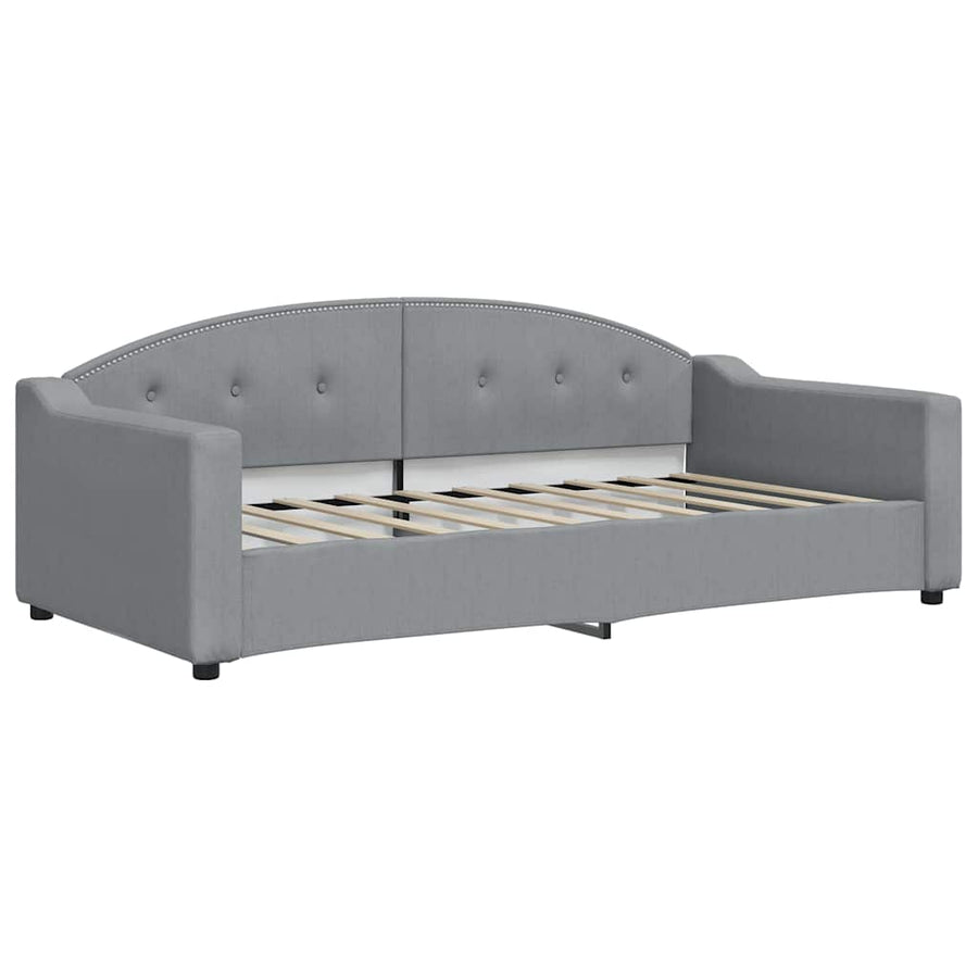 Slaapbank onderschuifbed lades 100x190 cm stof lichtgrijs (VS)