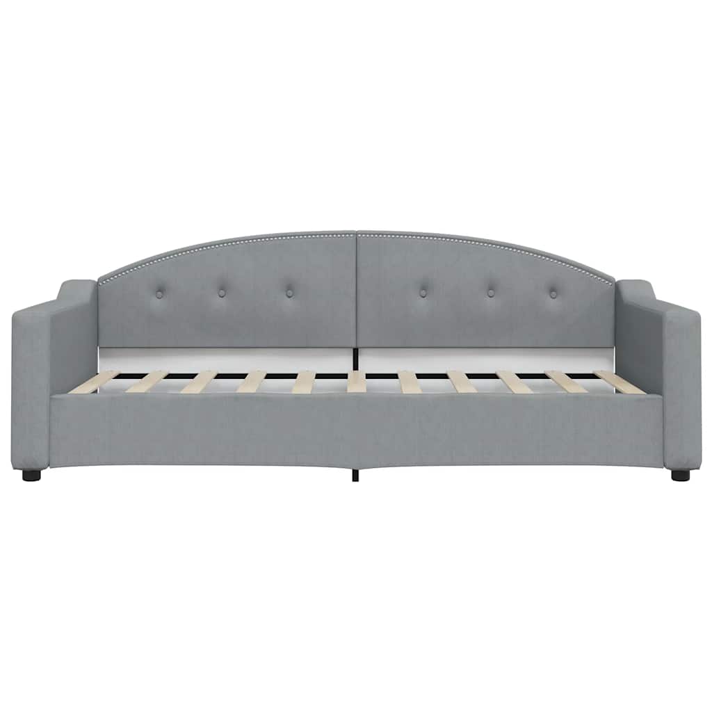 Slaapbank onderschuifbed lades 100x190 cm stof lichtgrijs (VS)