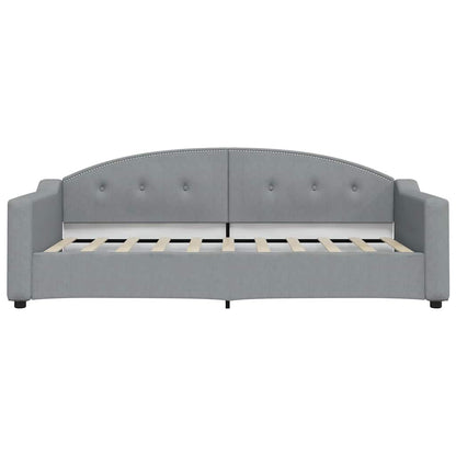 Slaapbank onderschuifbed lades 100x190 cm stof lichtgrijs (VS)