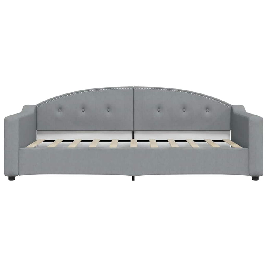 Slaapbank onderschuifbed lades 100x190 cm stof lichtgrijs (VS)