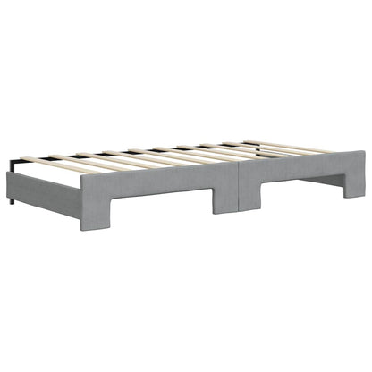 Slaapbank onderschuifbed lades 100x190 cm stof lichtgrijs (VS)
