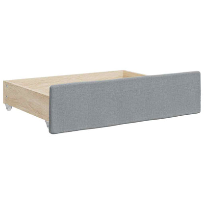 Slaapbank onderschuifbed lades 100x190 cm stof lichtgrijs (VS)