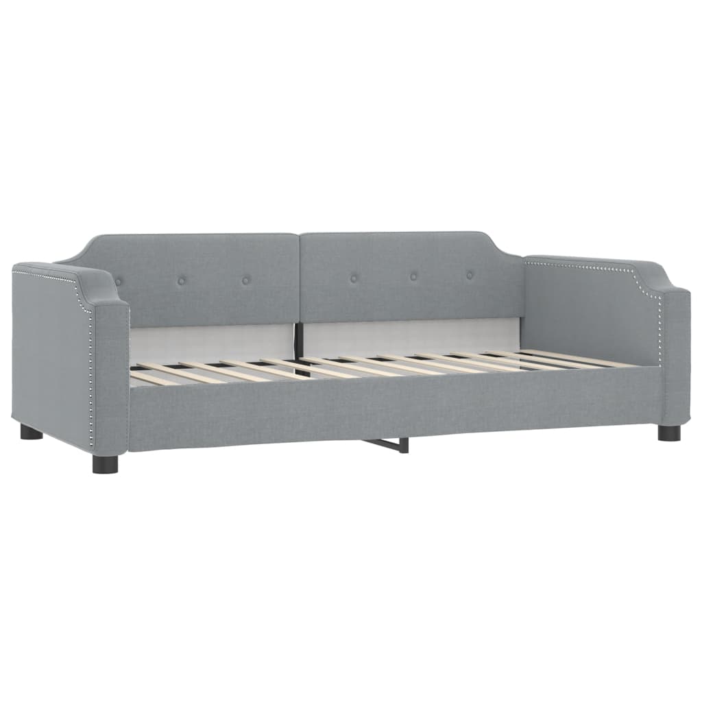 Slaapbank Stof 80 x 200 cm Lichtgrijs met matras