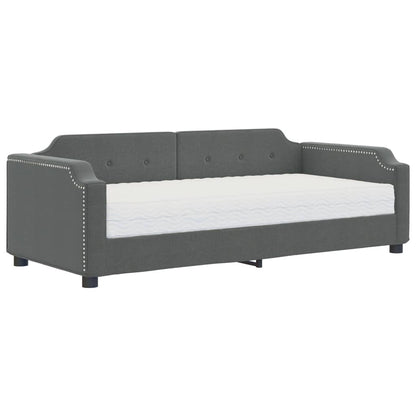 Slaapbank Stof 80 x 200 cm Donkergrijs met matras