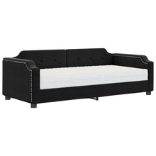 Slaapbank Stof 80 x 200 cm Zwart met matras