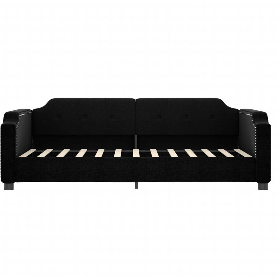 Slaapbank Stof 80 x 200 cm Zwart met matras