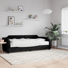 Slaapbank Stof 80 x 200 cm Zwart met matras