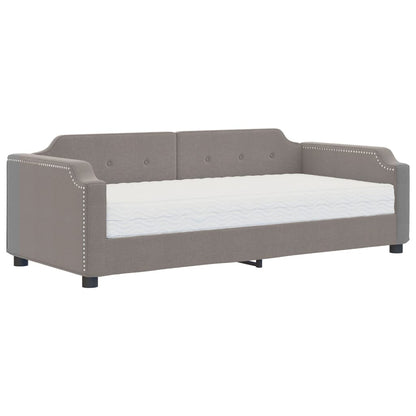 Slaapbank Stof 80 x 200 cm Taupe met matras