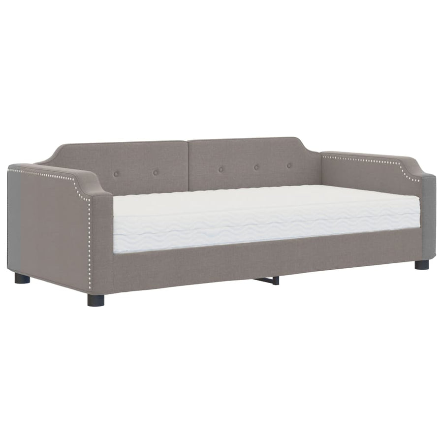 Slaapbank Stof 80 x 200 cm Taupe met matras
