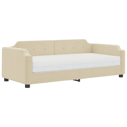 Slaapbank Stof Kleurig 80 x 200 cm Crème met matras