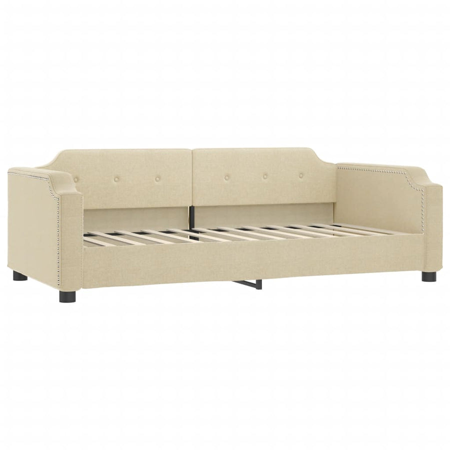 Slaapbank Stof Kleurig 80 x 200 cm Crème met matras