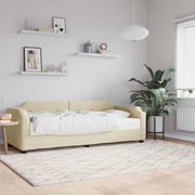 Slaapbank 80x200 cm stof crèmekleurig