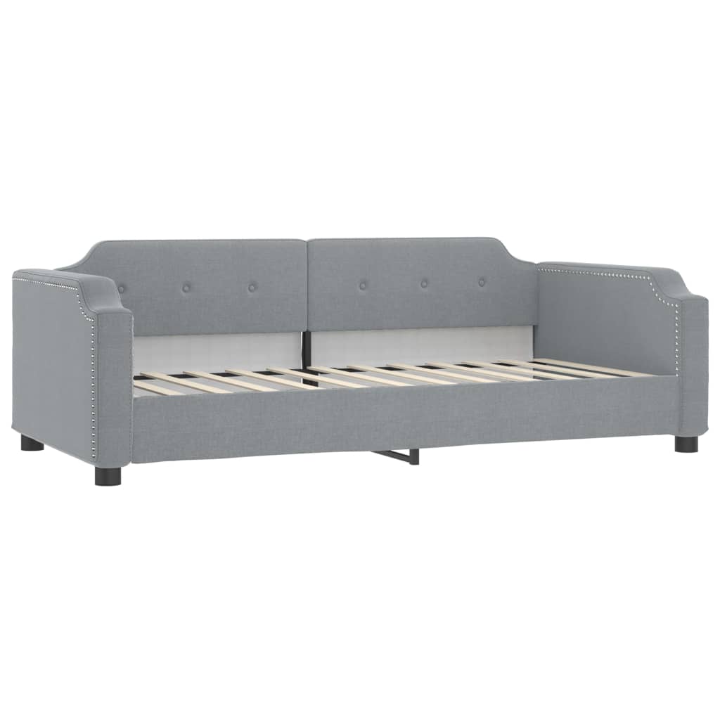 Slaapbank Stof 90 x 200 cm Lichtgrijs met matras