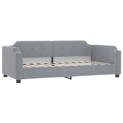 Slaapbank Stof 90 x 200 cm Lichtgrijs met matras
