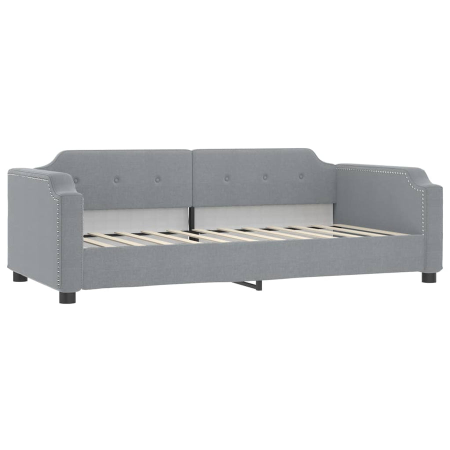 Slaapbank Stof 90 x 200 cm Lichtgrijs met matras
