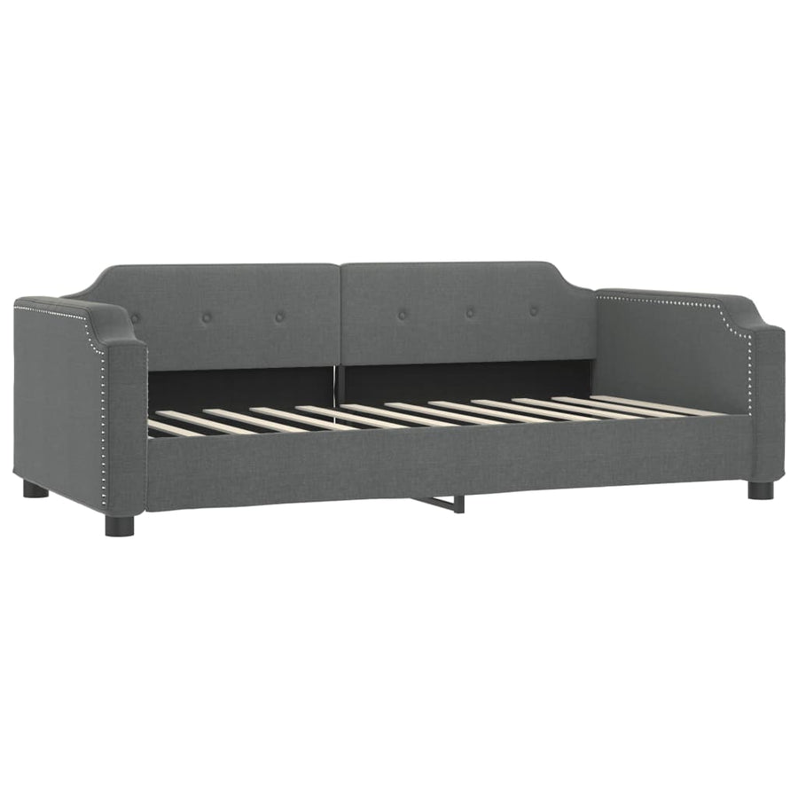 Slaapbank Stof 90 x 200 cm Donkergrijs met matras