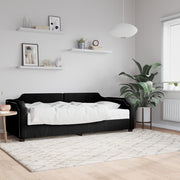 Slaapbank 90x200 cm stof zwart
