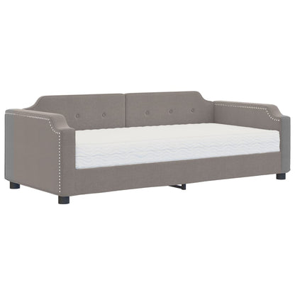 Slaapbank Met Matras 90X200 Cm Stof Taupe Taupe 90 x 200 cm