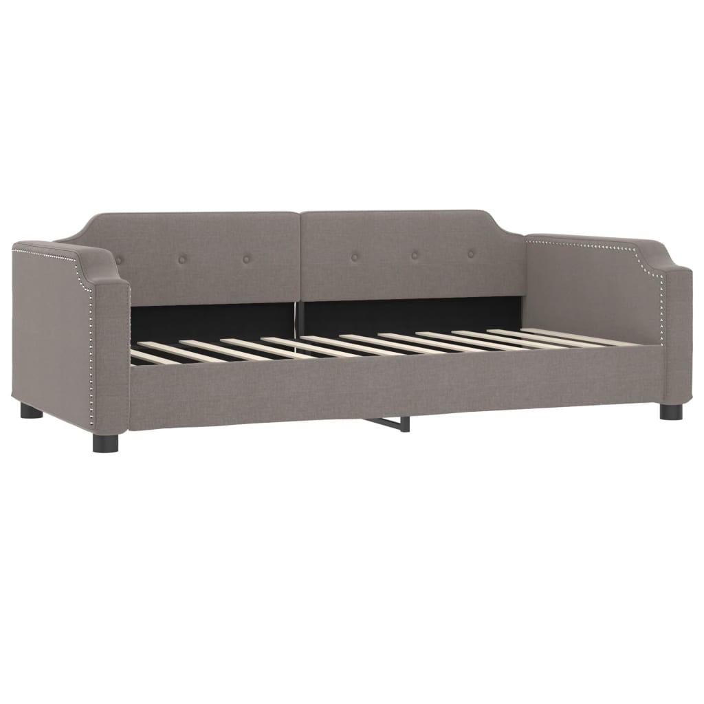 Slaapbank Met Matras 90X200 Cm Stof Taupe Taupe 90 x 200 cm