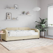 Slaapbank 90x200 cm stof crèmekleurig