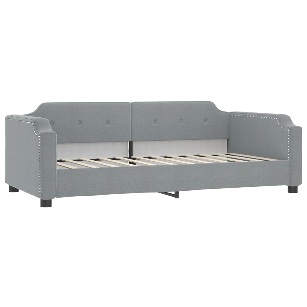 Slaapbank Stof 100 x 200 cm Lichtgrijs met matras