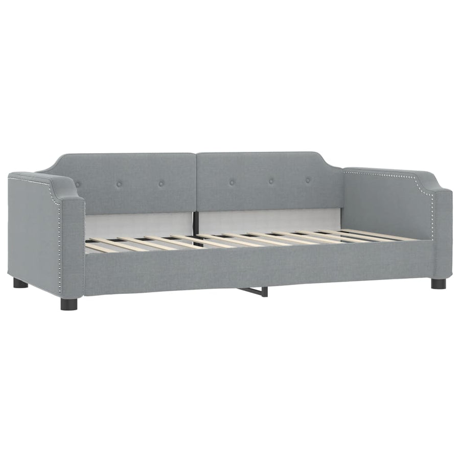 Slaapbank Stof 100 x 200 cm Lichtgrijs met matras