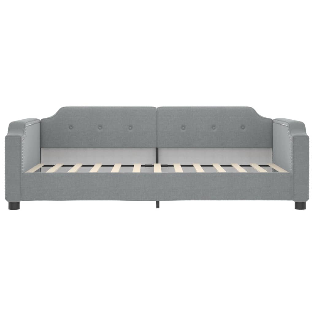 Slaapbank Stof 100 x 200 cm Lichtgrijs met matras