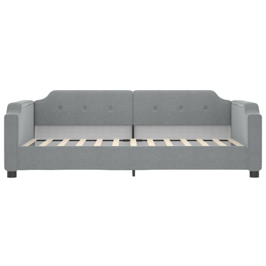 Slaapbank Stof 100 x 200 cm Lichtgrijs met matras