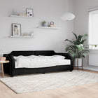 Slaapbank Stof 100 x 200 cm Zwart met matras